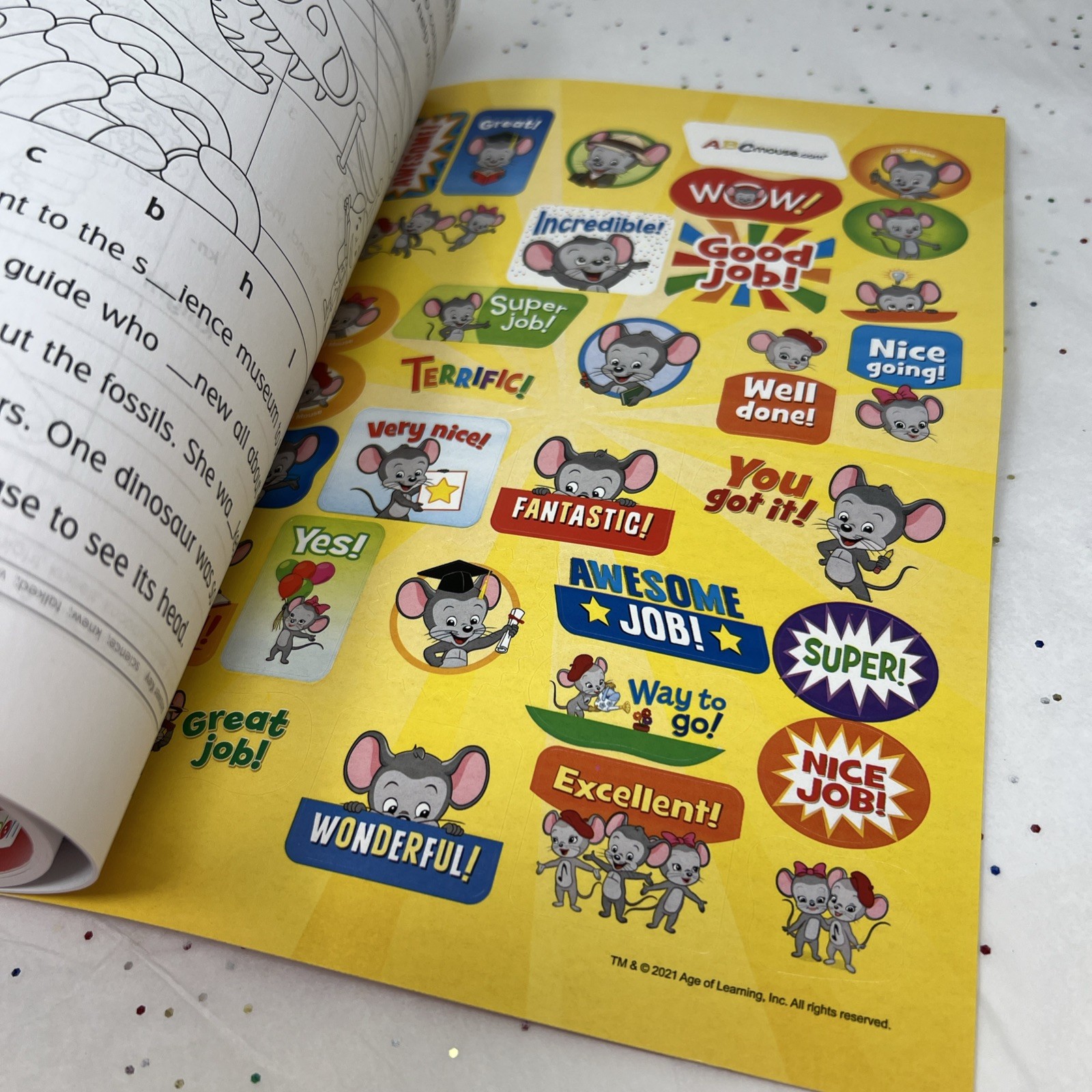 ABC Mouse Workbook Phonics Word Reading Early Learning Ages 2-8 Bonus Stickers