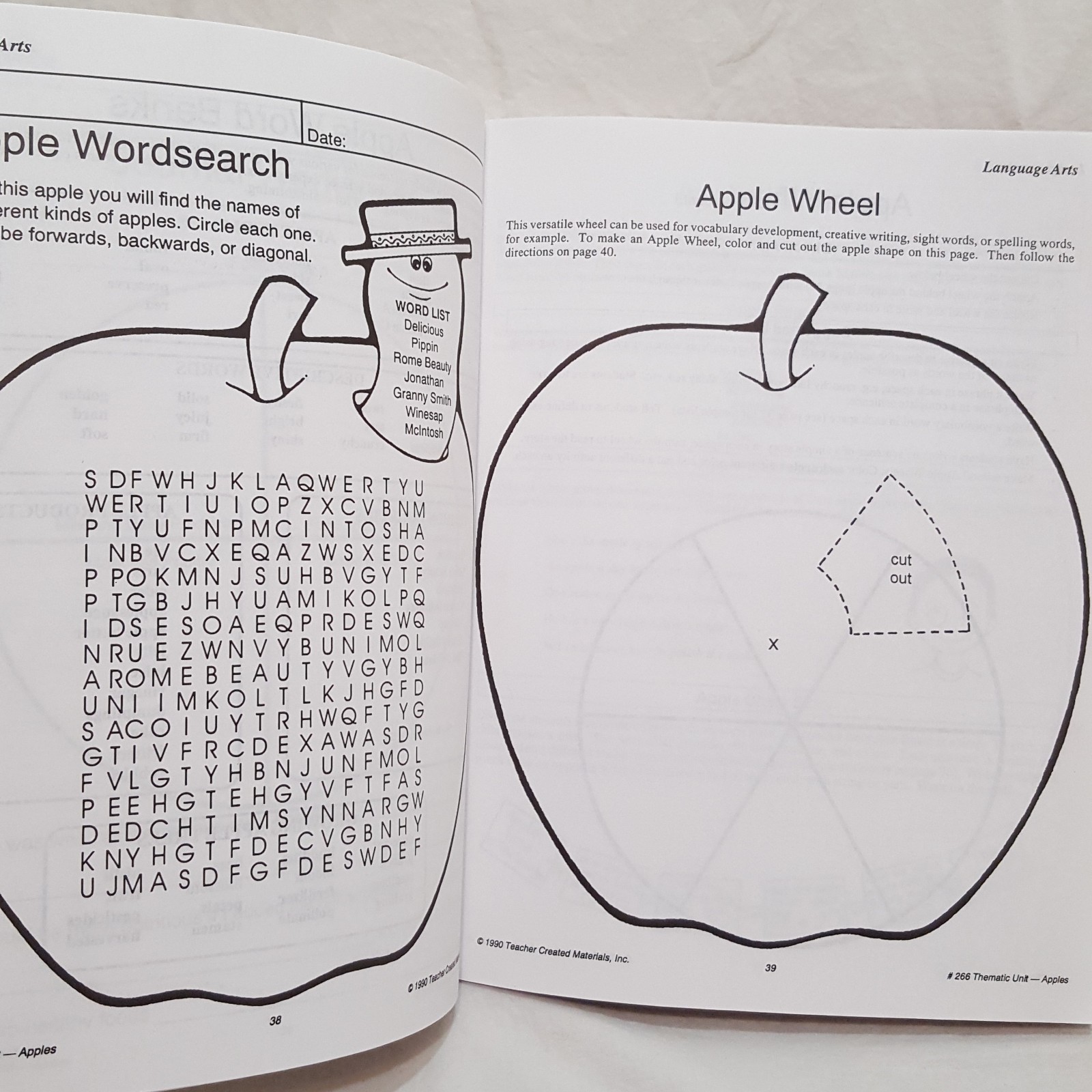 Thematic Units Apples Theme Primary Elementary Education Back To School 1990