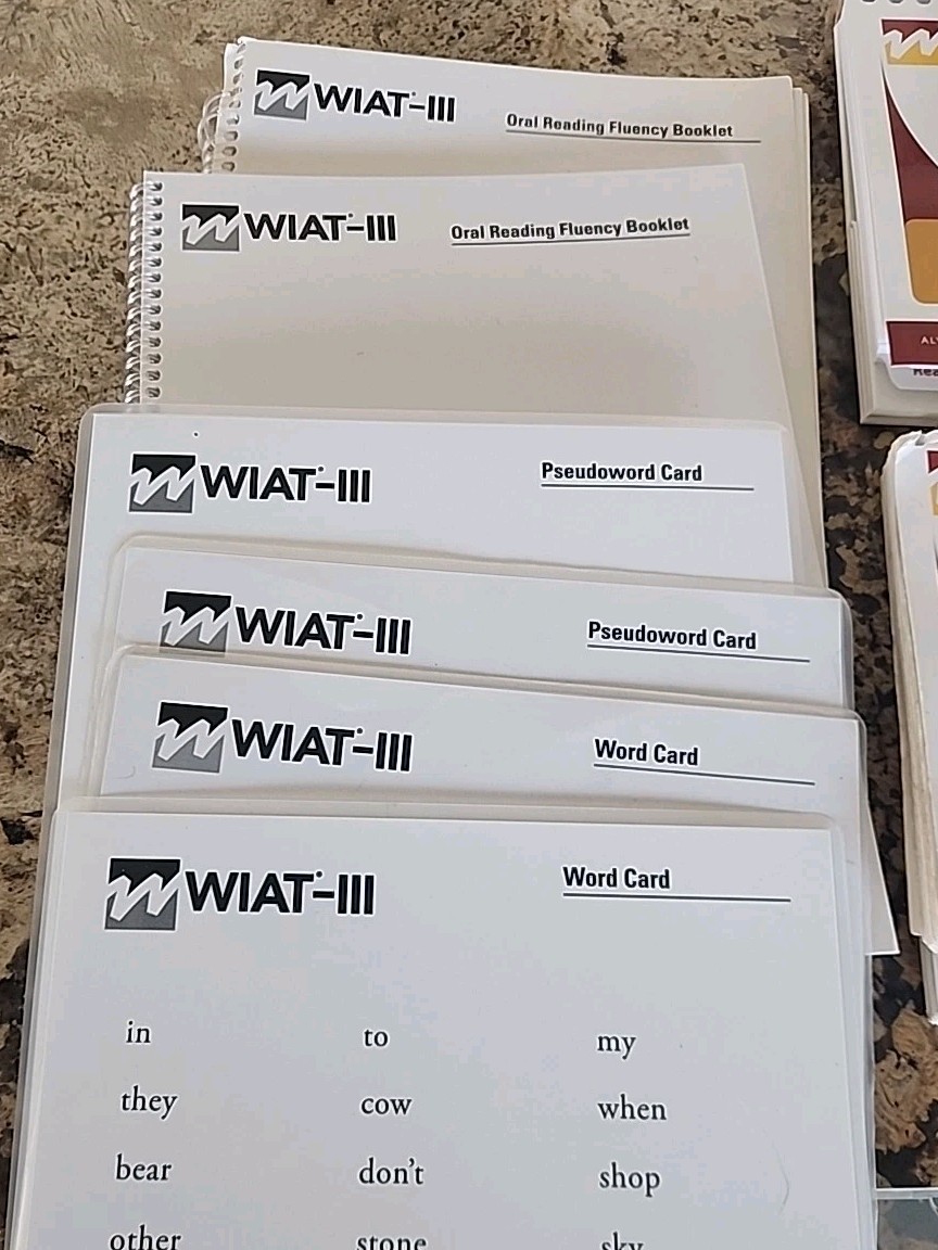 2 WIAT III Test 3rd Edition Test Kit Audio CD Record Response Books Protocols