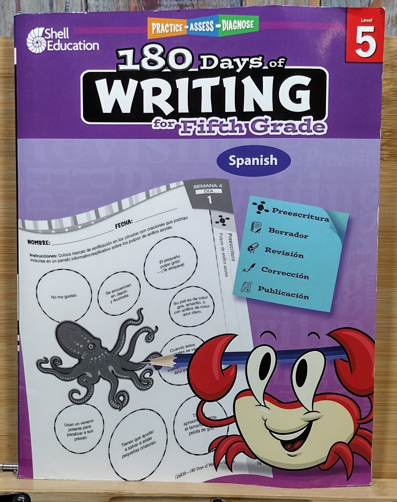 180 Days of Writing for Fifth Grade SPANISH – Shell Education (2021, Paperback)