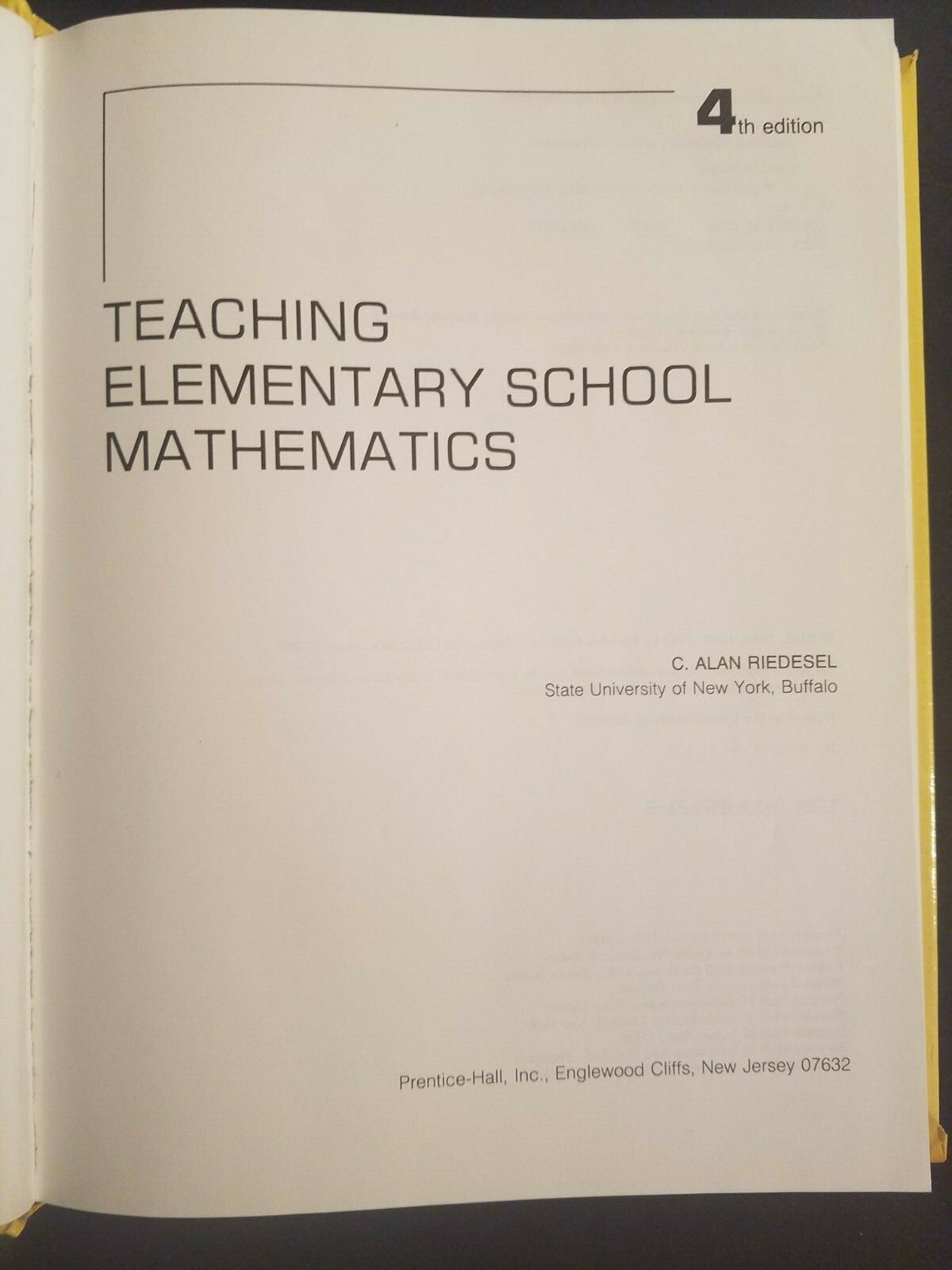 Teaching Elementary School Mathematics by C. Alan Riedesel Home School Material