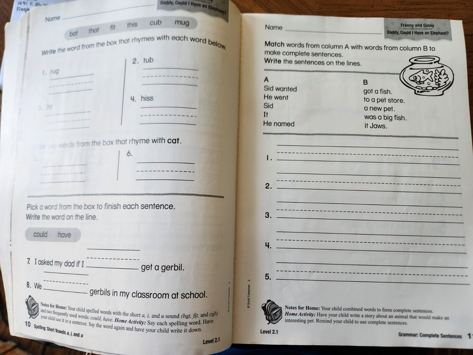 Scott Foresman READING 2000 PRACTICE BOOK GRADE 2.1