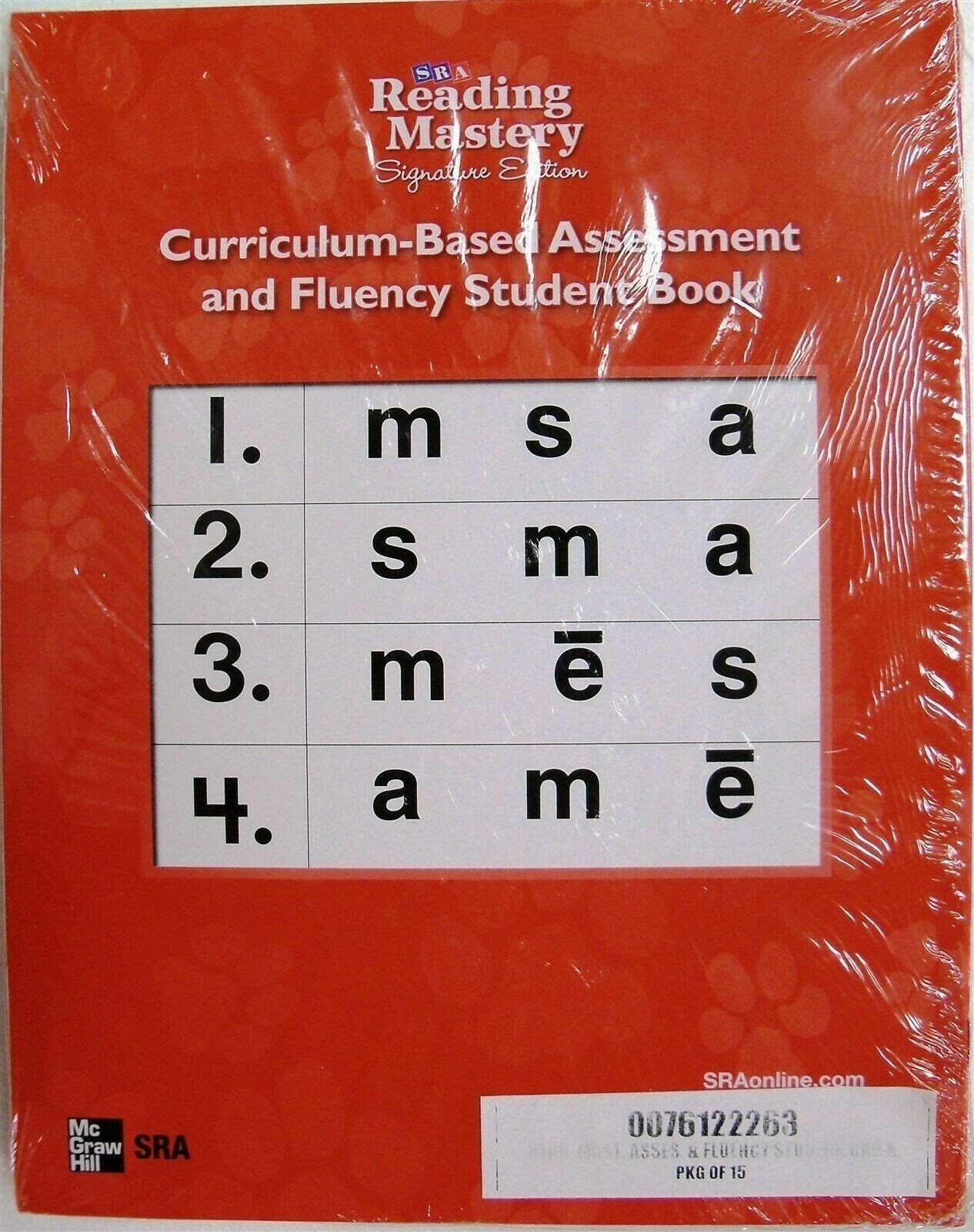 Reading Mastery Reading/Literature Strand Grade K Assessment&Fluency PACK OF 15