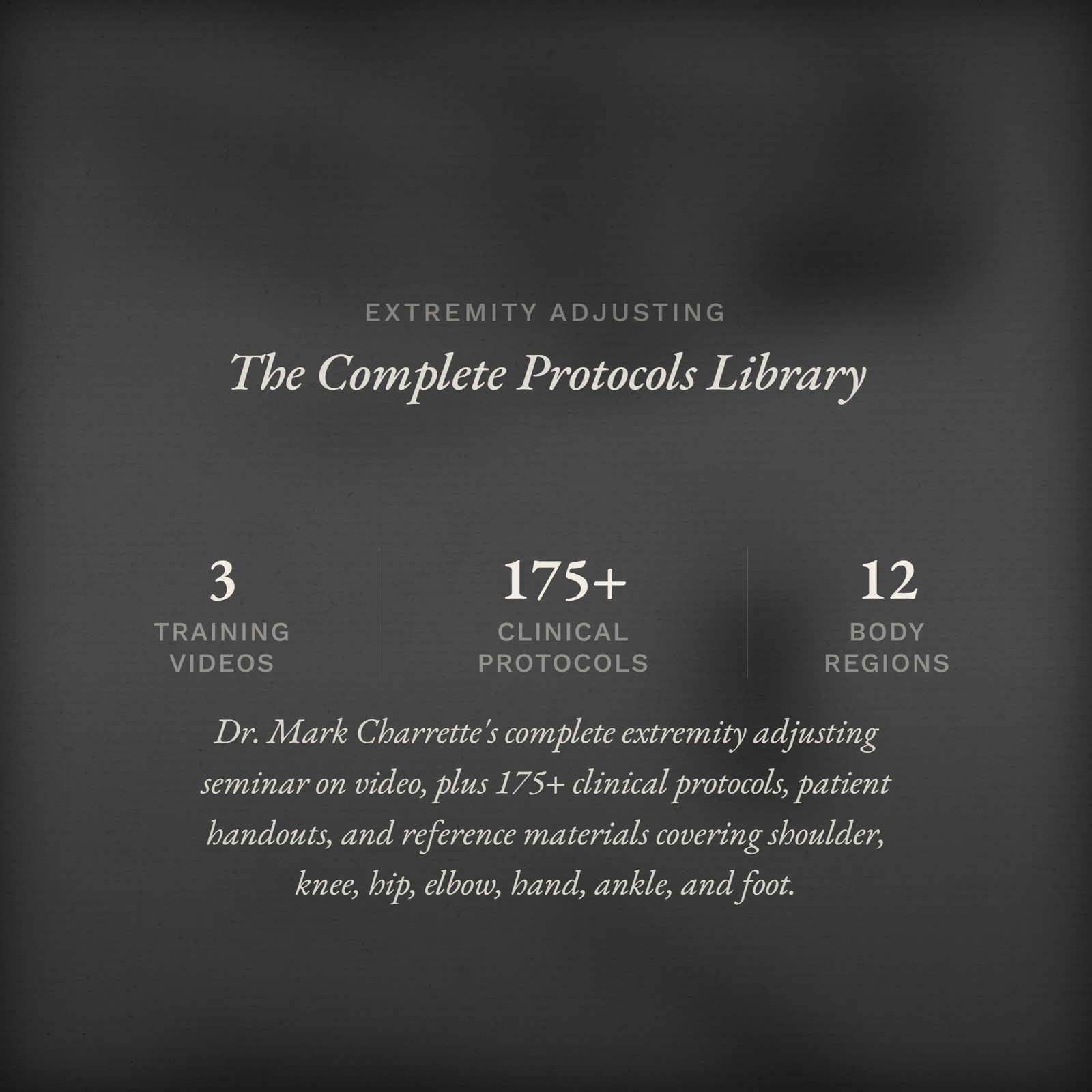 Extremity Adjusting Training Series – Chiropractic Orthopedic Sports Medicine