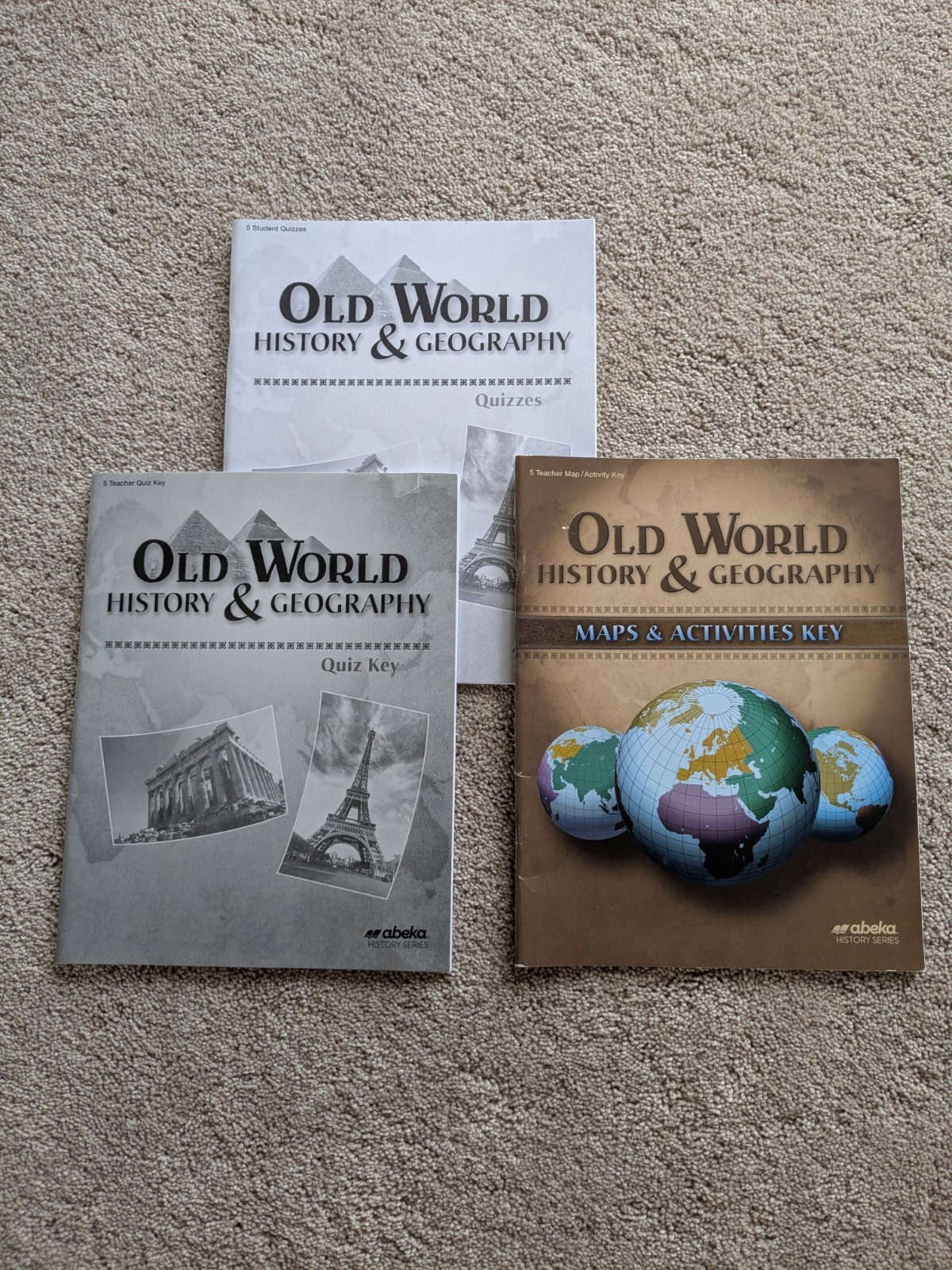 Abeka Old World History And Geography Student Quizzes, Teacher Quiz Key, Map Key
