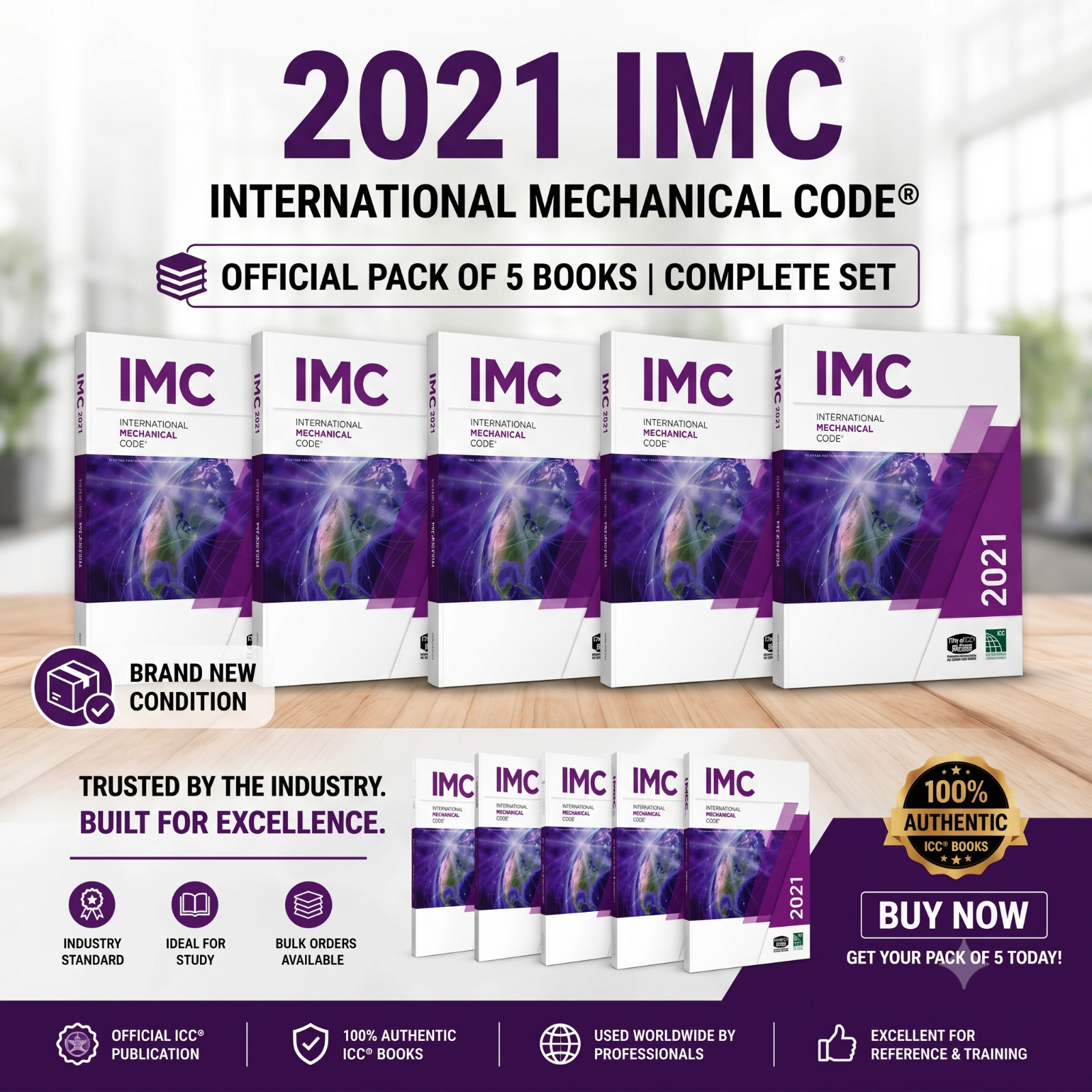 2021 IMC International Mechanical Code Pack of 5 Books Set Official ICC Brand Ne