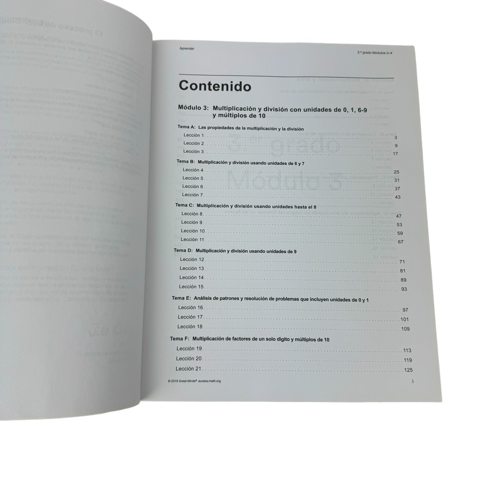 Spanish Eureka Math Learn Workbook Grade 3 Modules 3-4 by Great Minds