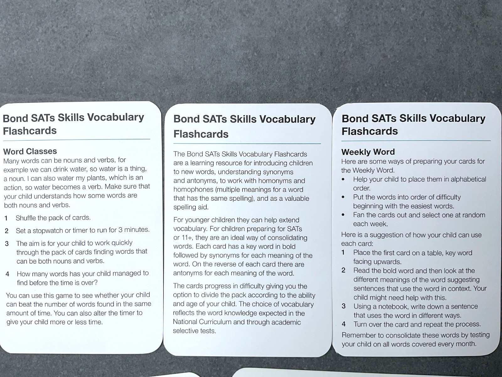 BOND KEY STAGE 2 SATS SKILLS: VOCABULARY FLASHCARDS. 100% COMPLETE