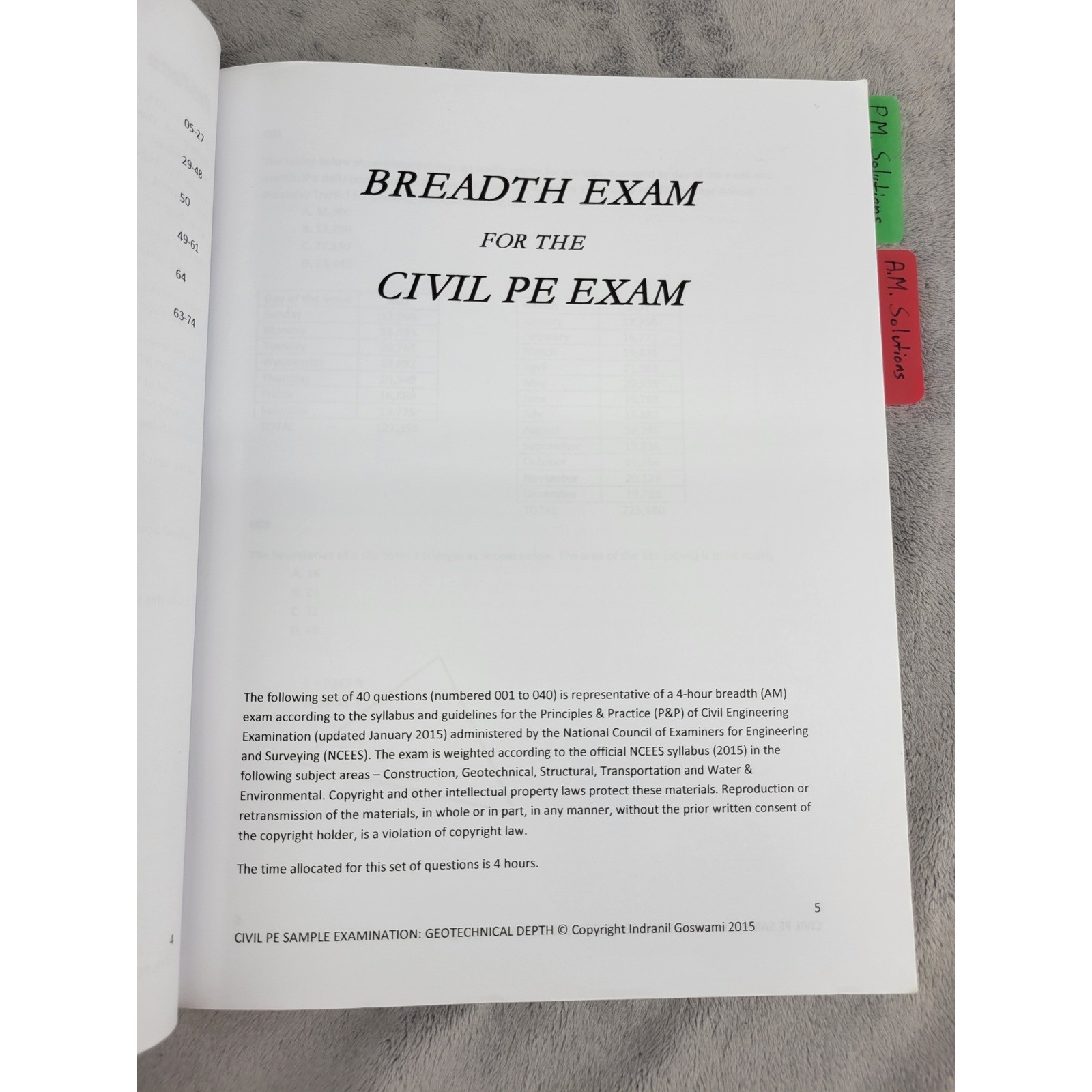 Civil PE Practice Exam Breadth + Geotechnical Depth Indranil Goswami 2015 Paper