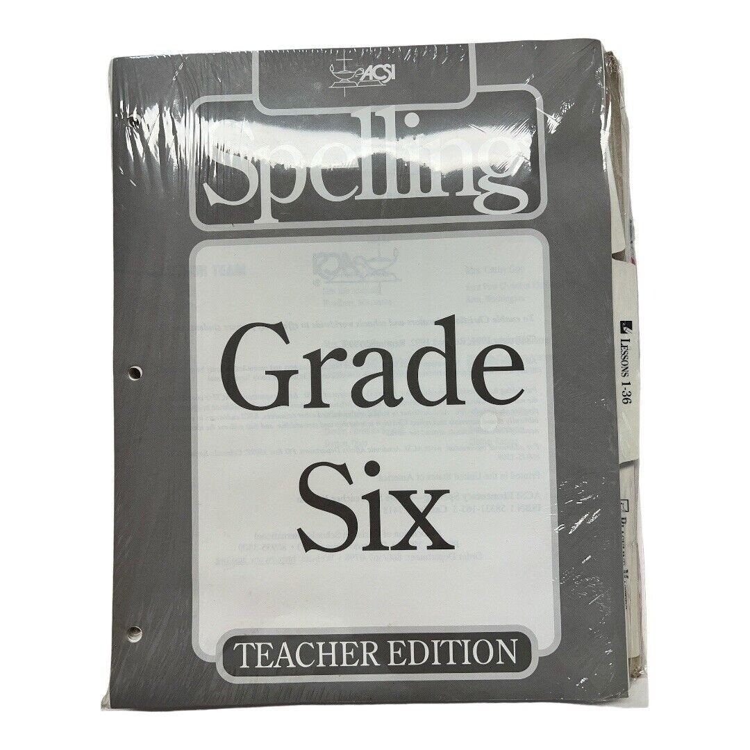 ACSI Spelling Grade 6 Teachers Edition~No Binder~1st Edition ~ D1 04