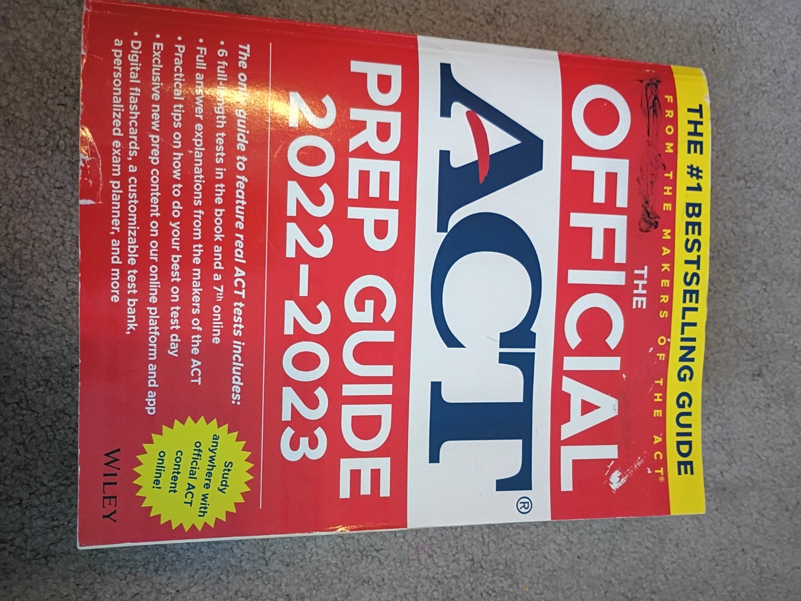 Wiley The Official ACT Prep Guide 2022-2023 Study Guide Book English Like New