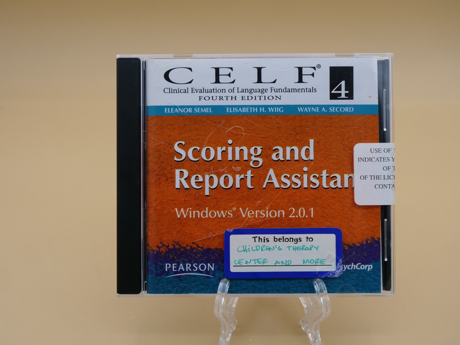 Clinical Evaluation Language Fundamentals-4 CELF-4 CD Scoring & Report Assistant
