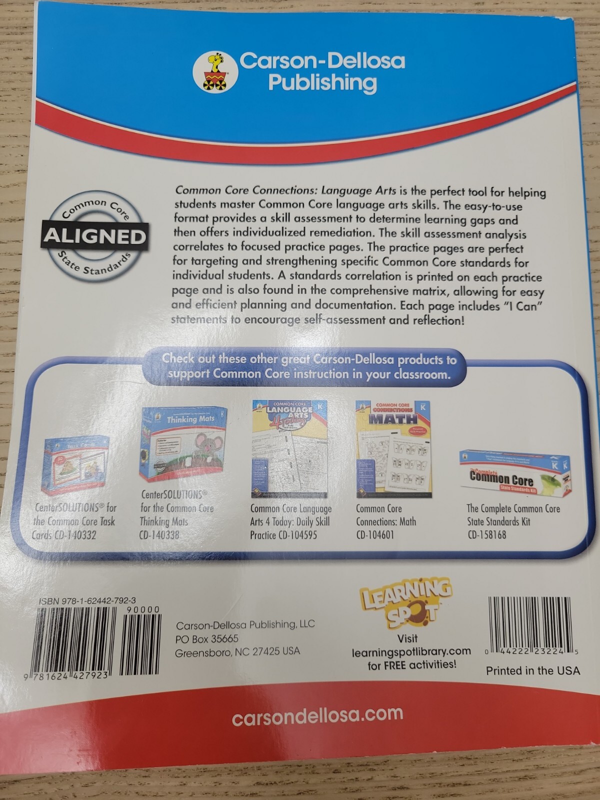 Common Core Connections Ser.: Common Core Connections Language Arts, Grade K by
