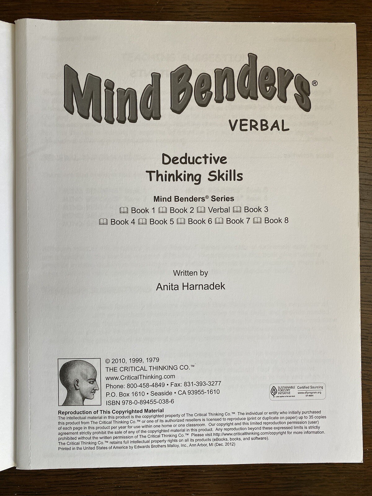 Mind Benders Verbal: Deductive Thinking Skills by Anita Harnadek (2010 Critical