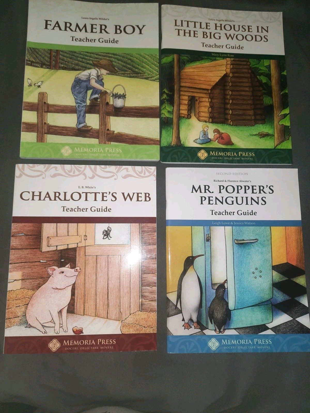 Lot of 4 Memoria Press Literature Teacher Guide Farmer Boy Charlottes Web Big Wo