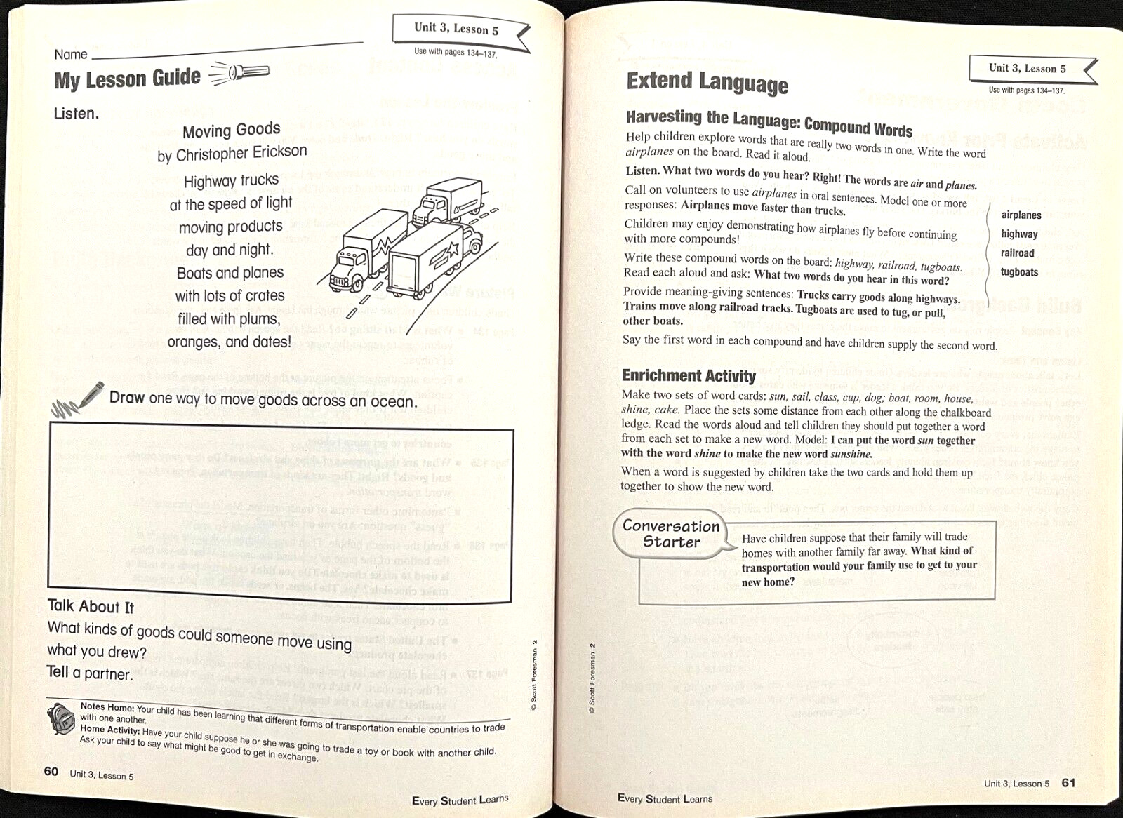 2nd Grade – EVERY STUDENT LEARNS – Teacher’s Guide Workbook (2004. Foresman)