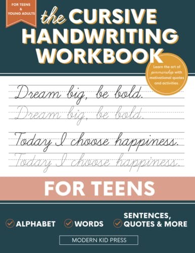 The Cursive Handwriting Workbook for Teens: Learn the Ar… by Press, Modern Kid