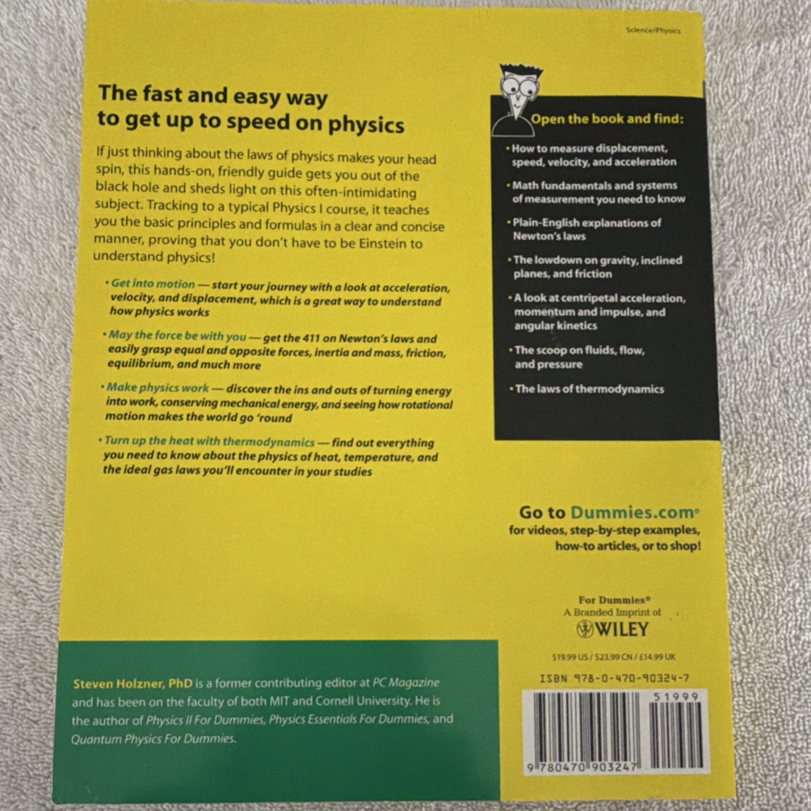 Wiley Physics I For Dummies 2nd Edition Study Guide Book by Steven Holzner PhD