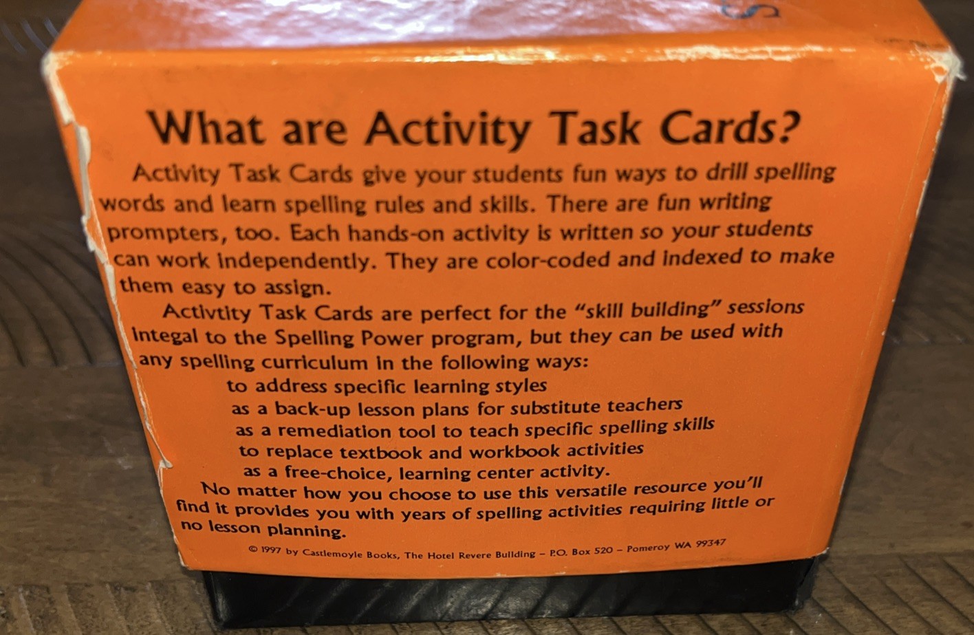 Spelling Power Activity Task Cards Box Set Flash Cards Self-Directed 1997 VTG