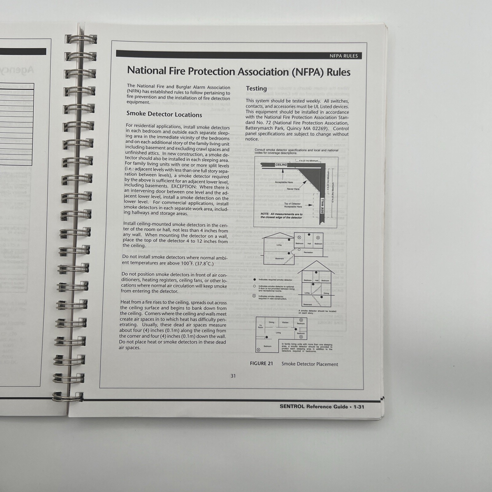 Sentrol Reference Guide NJATC Version 2002 ZX400/ZX410 Security System Control