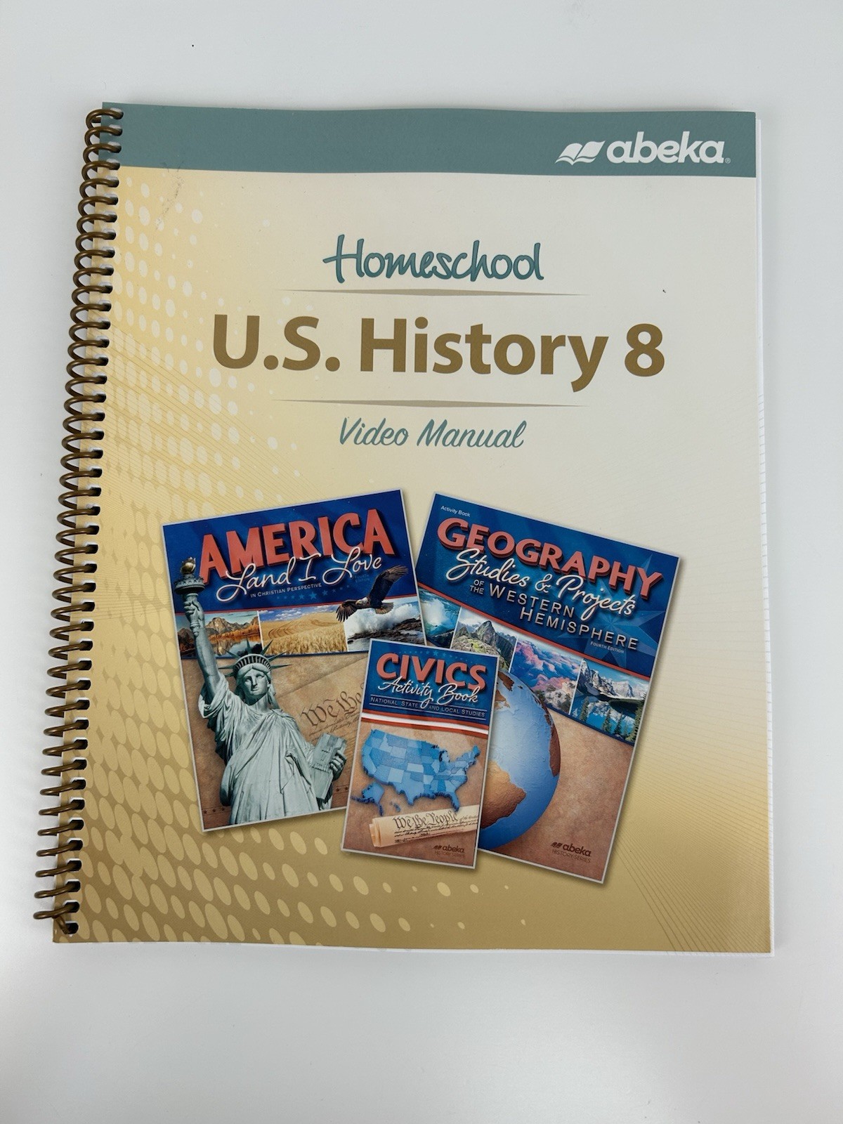 Abeka Homeschool U.S. History 8 Video Manual + America Quiz/Test Key + Civics