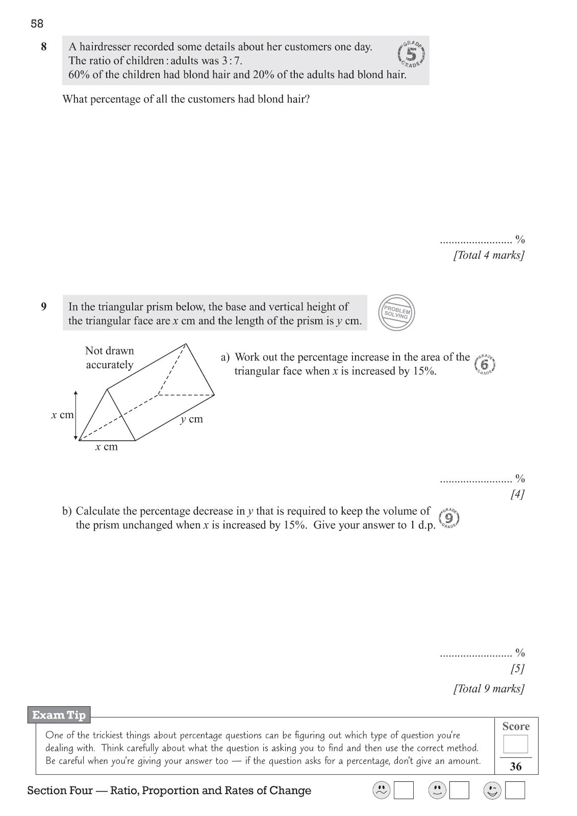 GCSE Maths Exam Practice Workbook Higher Level with Answer Key Stage 4 CGP