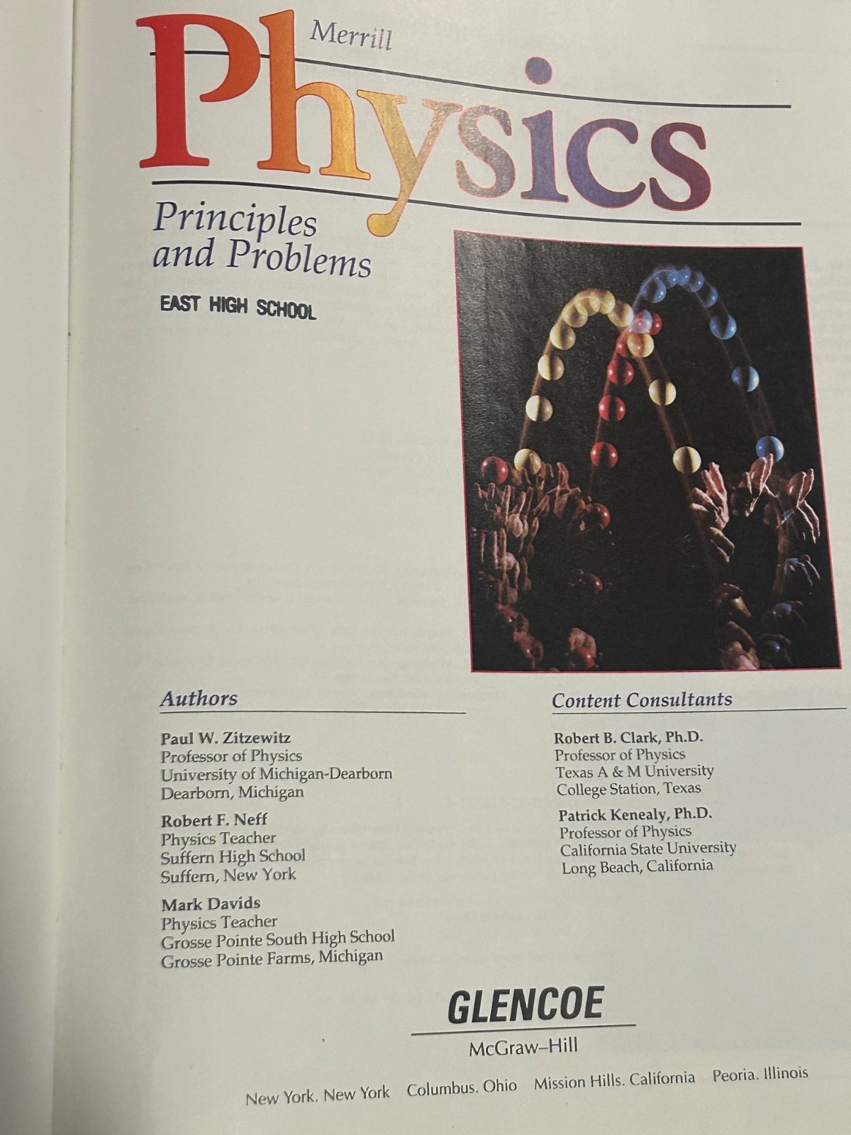 Glencoe Merrill Physics Principles & Problems Hardcover Textbook for AP+