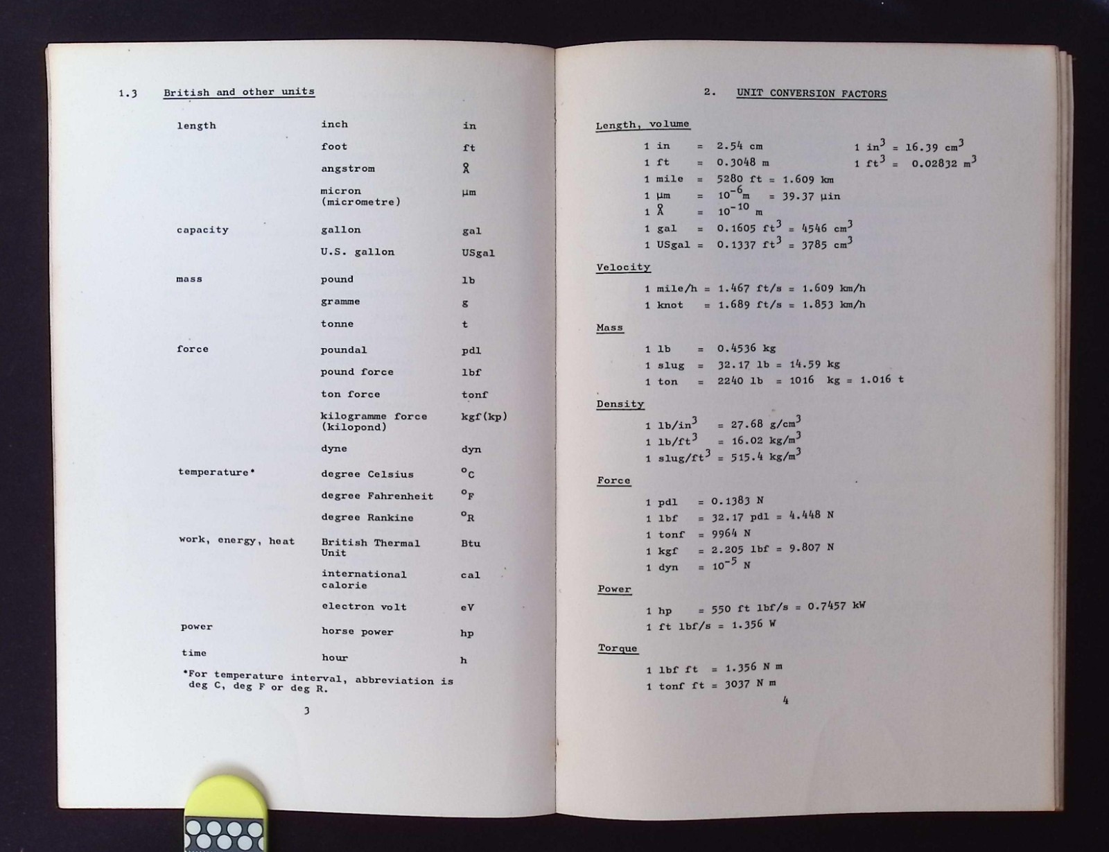 Data & Formulae for Engineering Students 2nd Edition, Anderson, Hum, Neal, 1969