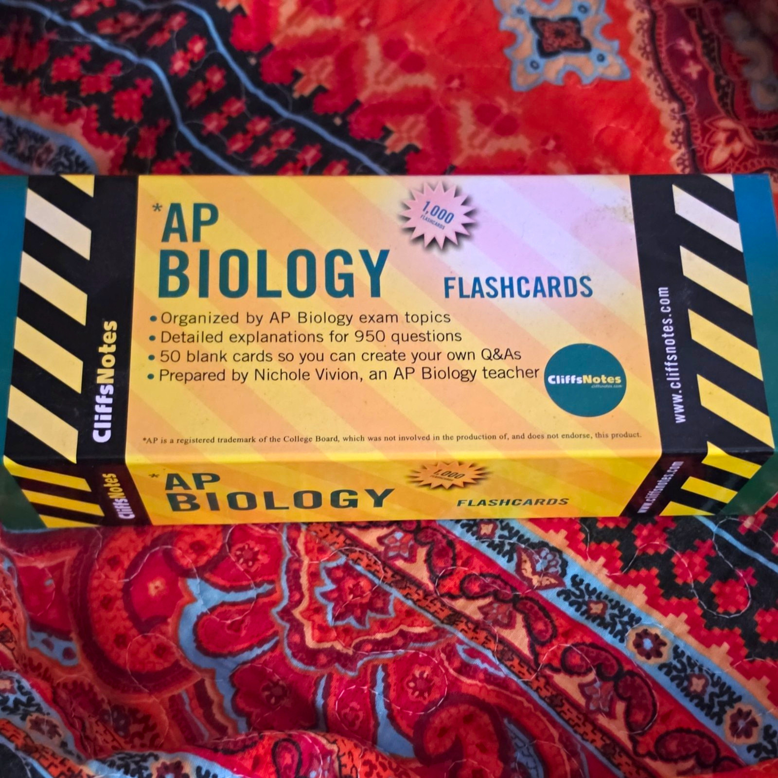 CliffsNotes AP Biology Flashcards Study Set 1,000 Flashcards English