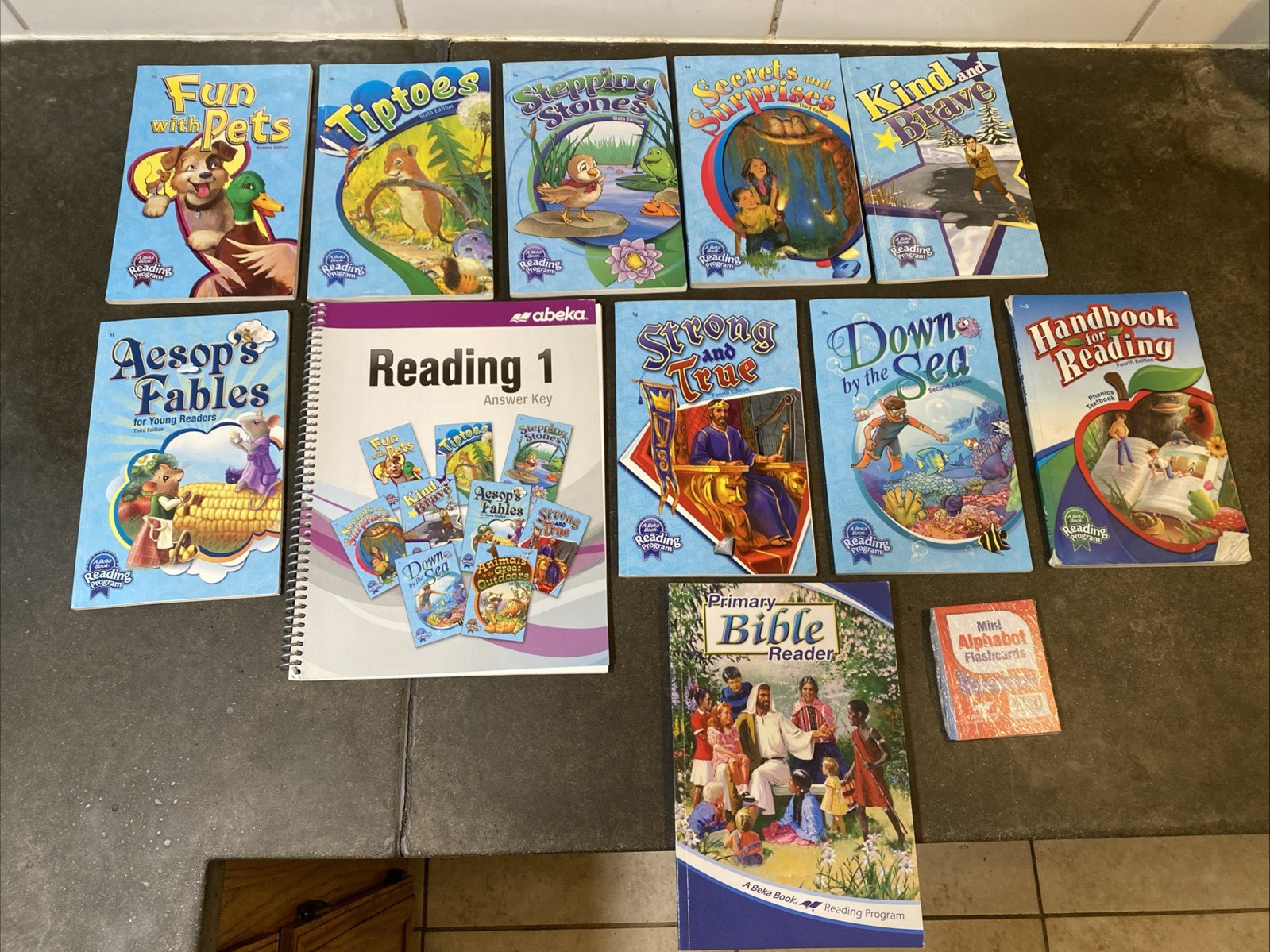 Abeka 1st Grade Reading Books lot of 10, Plus Reading 1 Answer Key