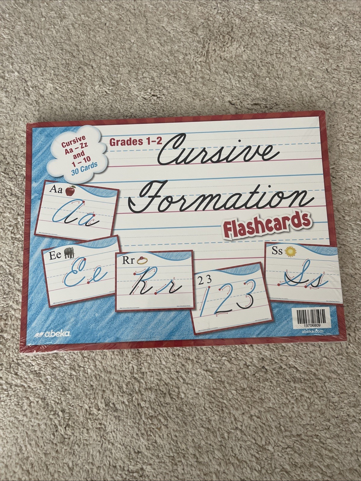 Abeka Grades 1-2 Cursive Formation Flashcards – 30 Cards Aa – Zz and 1-10
