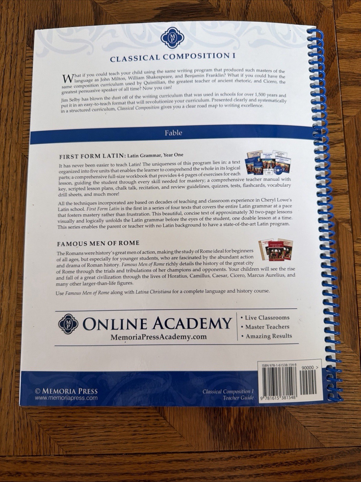 Memoria Press Classical Composition Fable Teacher Guide, Student Guide, Lessons