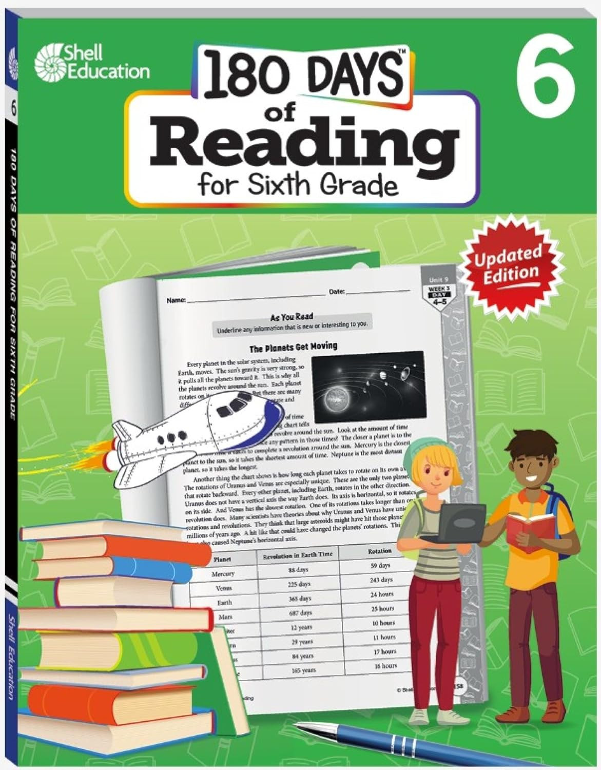 180 Days™: Reading for 6th Grade 2nd Edition Practice Workbook for Classroom and