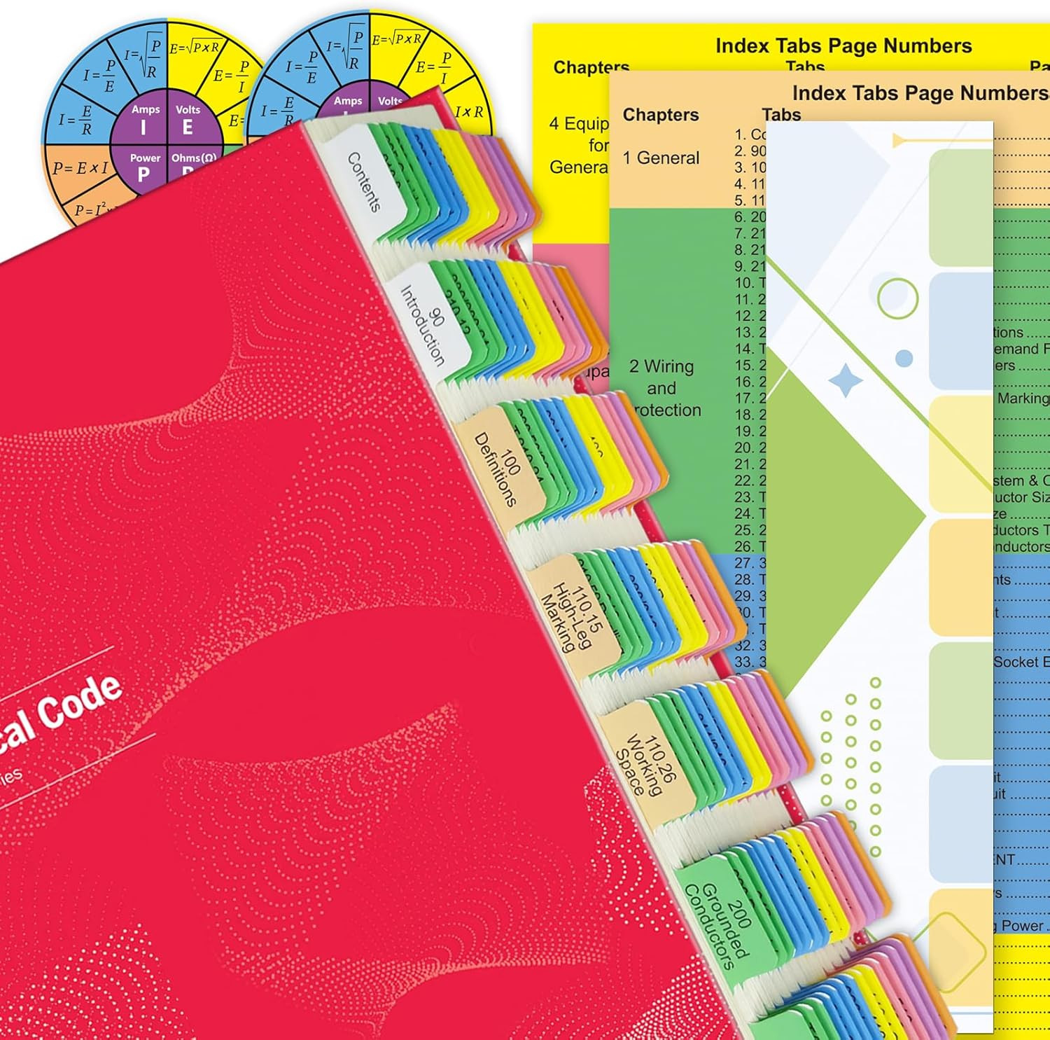 Electrical Code Tabs for NEC 2023, 140 PCS Laminated & Color-Coded for National