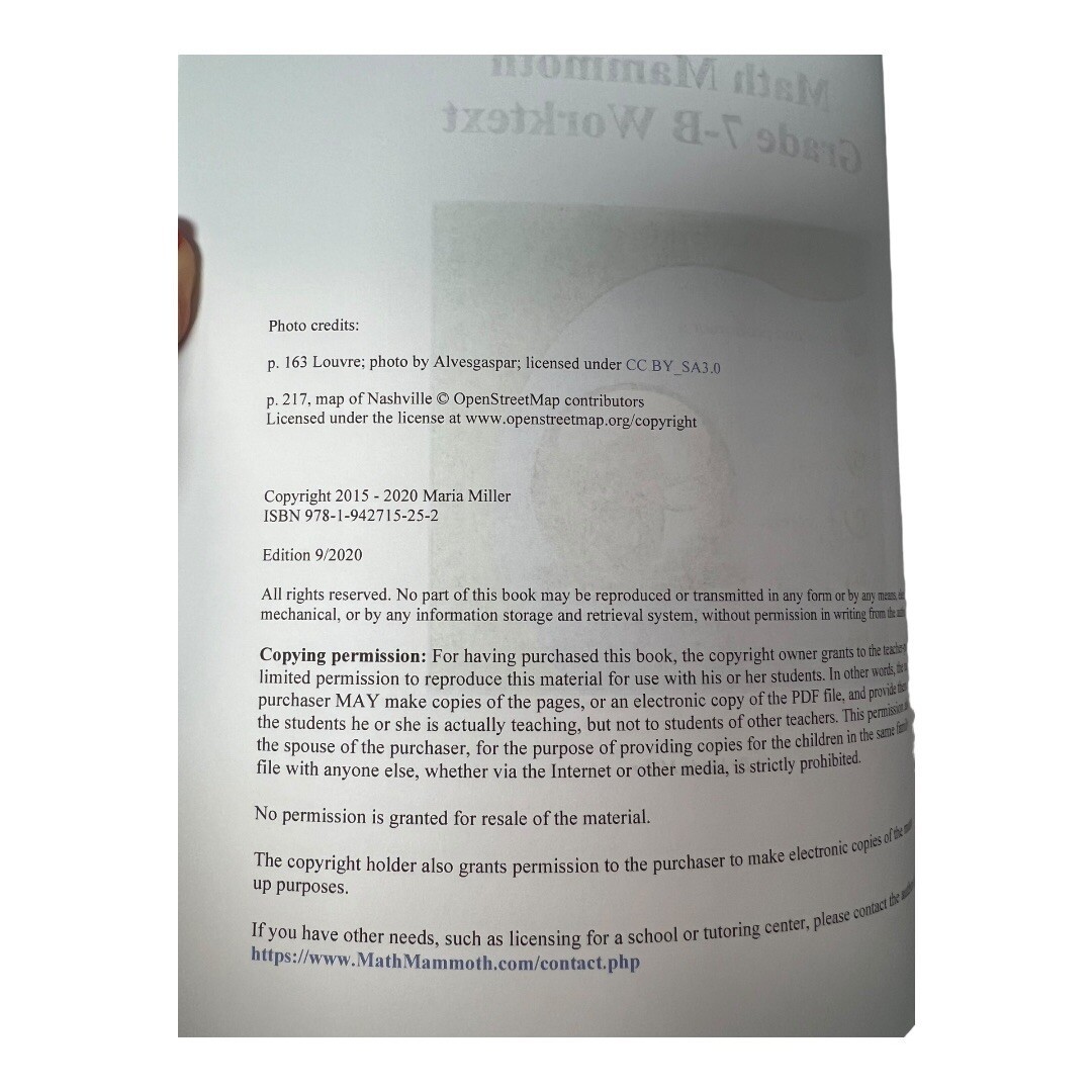 Math Mammoth Grade 7-B Worktext~Light Blue Series~by Maria Miller 9/2020 G1 07