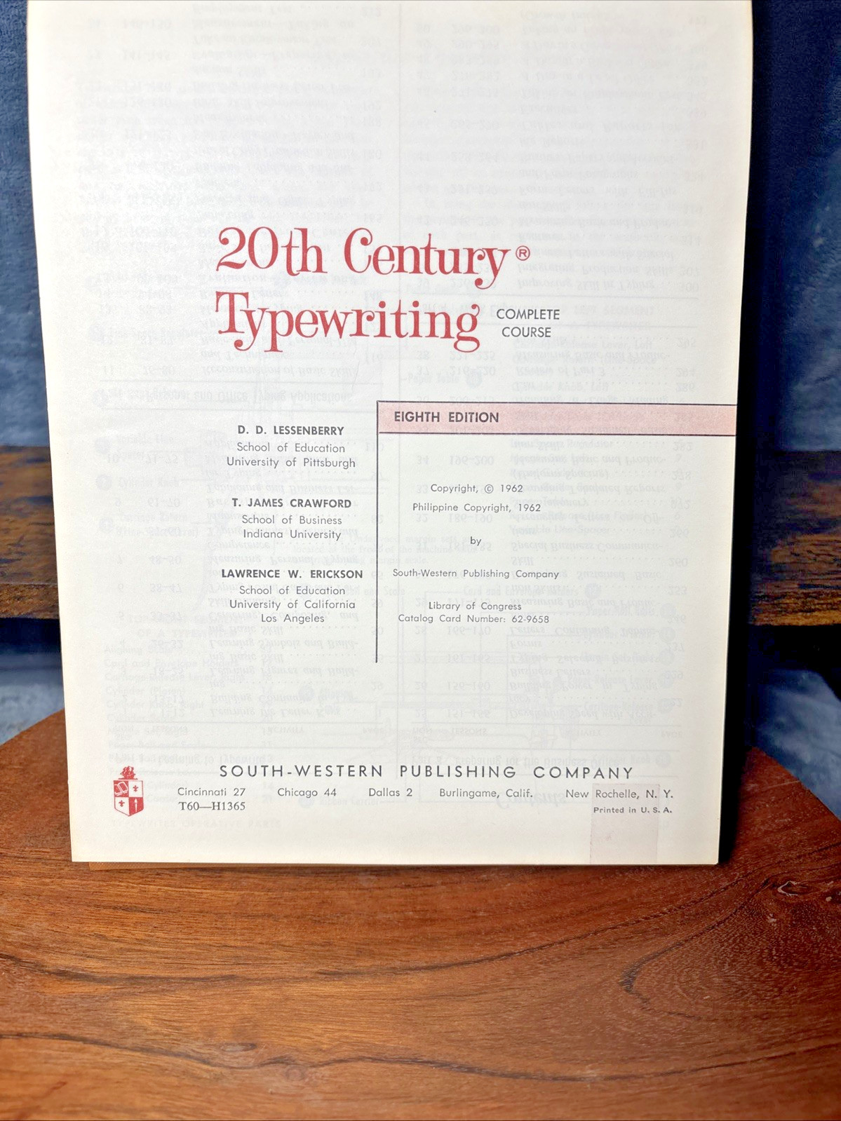 20th Century Typewriting Complete Course/1962 School Book, 8th Edition