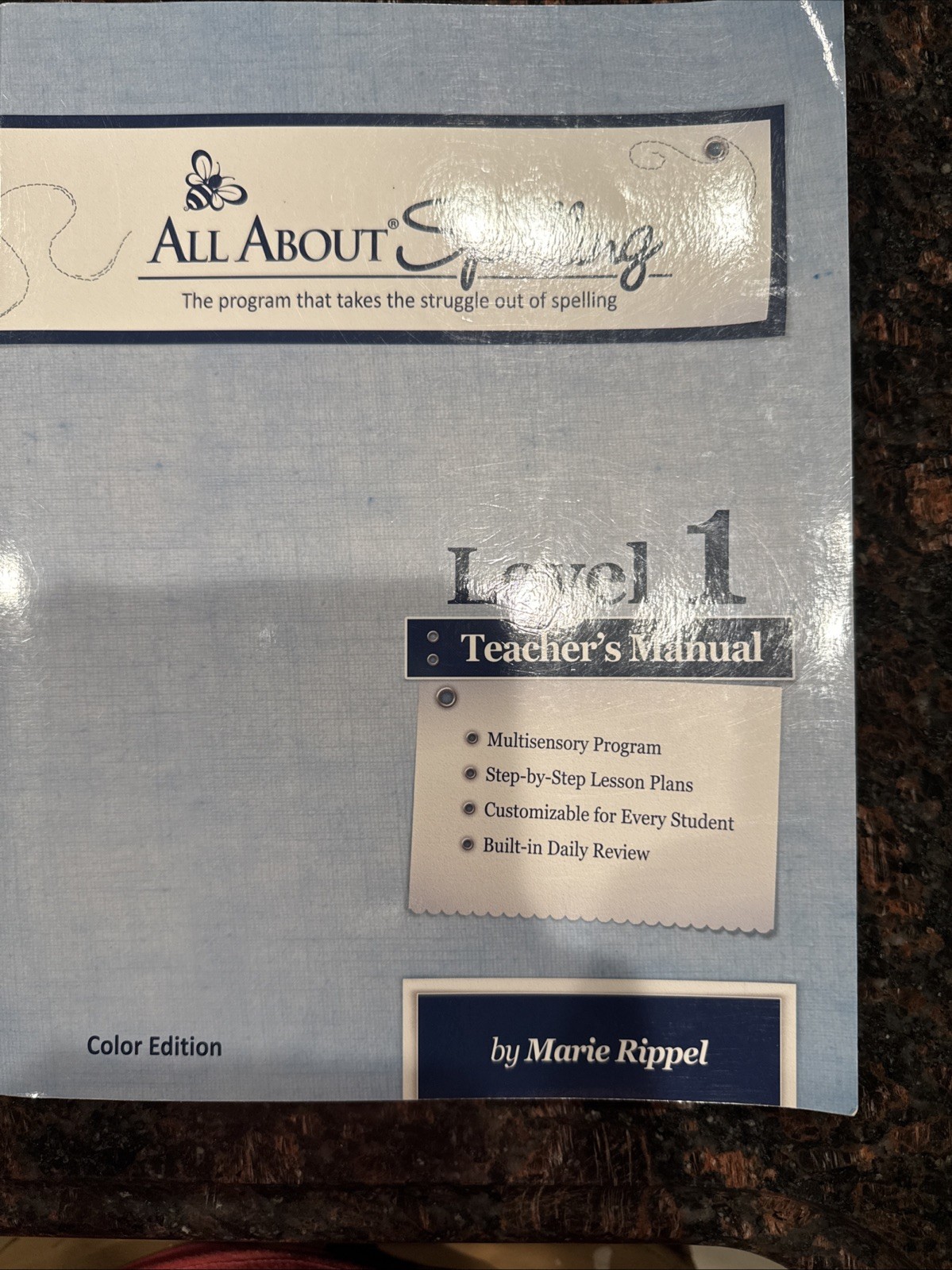 All About Spelling Level 1 Teacher’s Manual Color Edition by Marie Rippel – VG