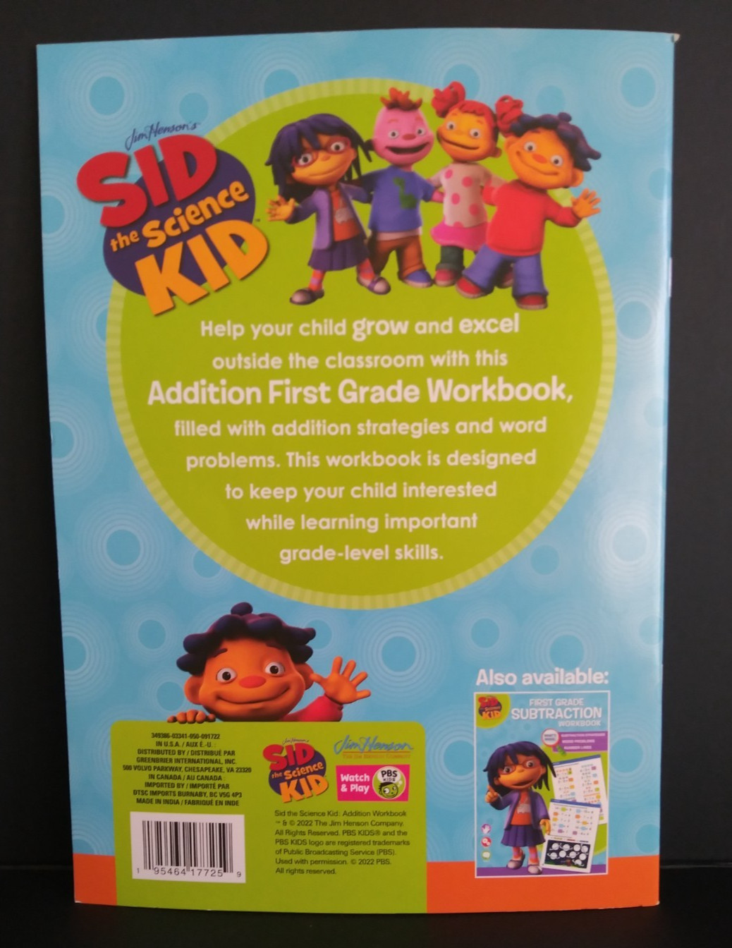 Sid the Science Kid First Grade Addition Math Workbook