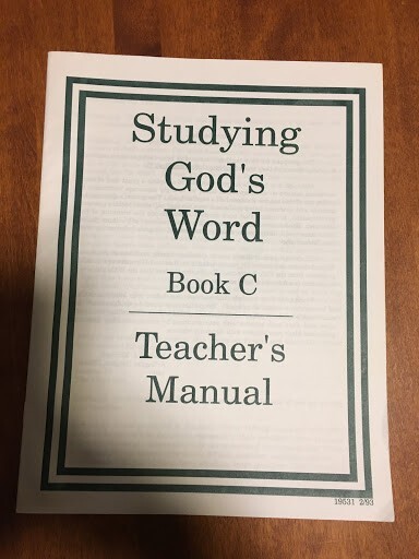 Studying God’s Word Book H Teacher’s Manual only Christian Liberty Press