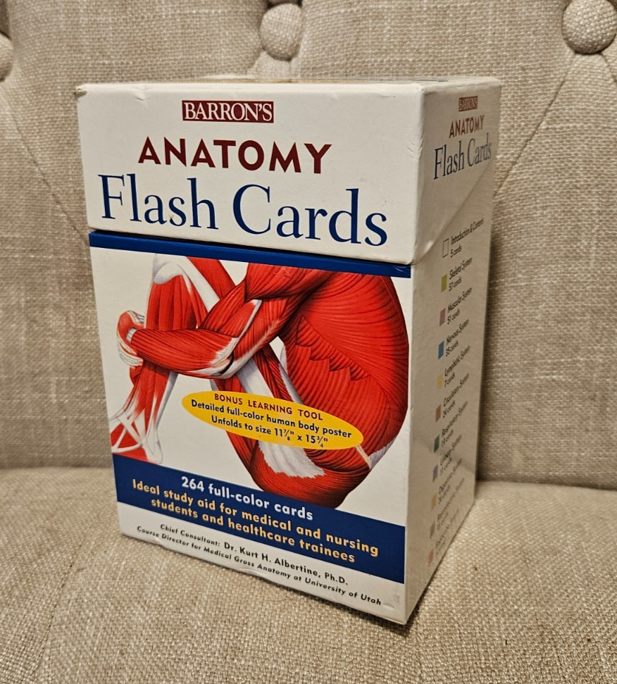 Barron’s Anatomy Flash Cards 264 Full Color with Poster