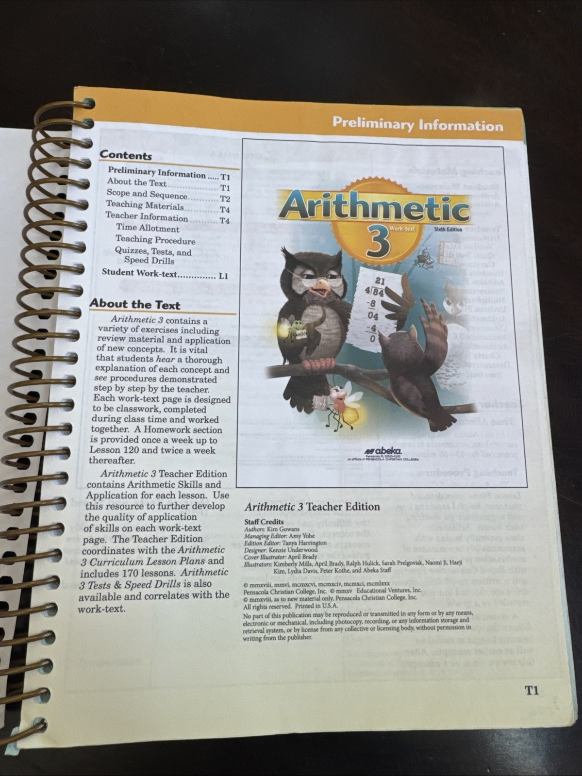 Abeka 3rd Grade Arithmetic Teacher Key Sixth Edition