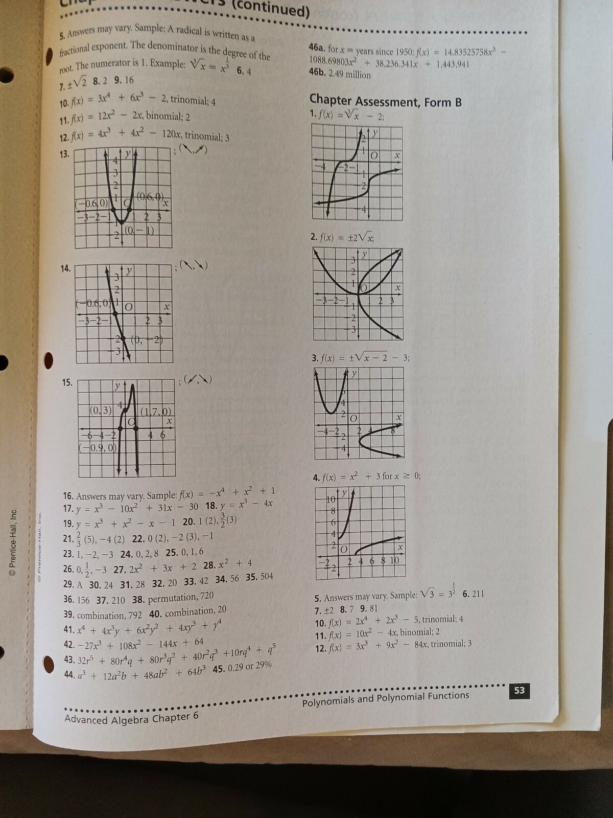 Algebra Chapter 6 Support File Practice Reteaching ETC Advanced Algebra