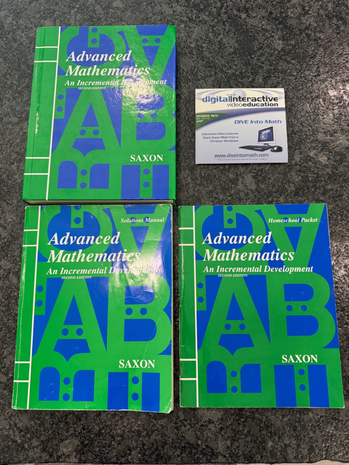 Saxon Advanced Math set with cd video lectures, 2nd ed., very good condition