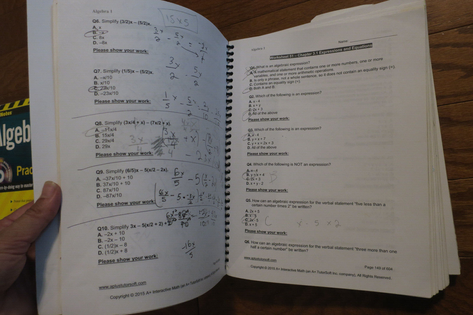 Abeka 9th Grade Algebra 1 MOSTLY FILLED OUT ACT GREAT PREP «32 MY SCORE»