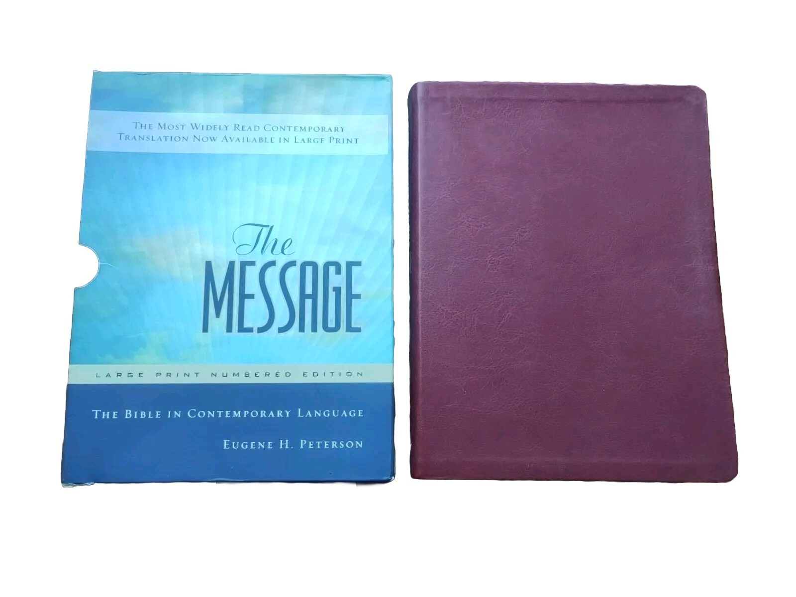 The Message Bible Large Print Leather Look Eugene Peterson Navpress Holy Bible