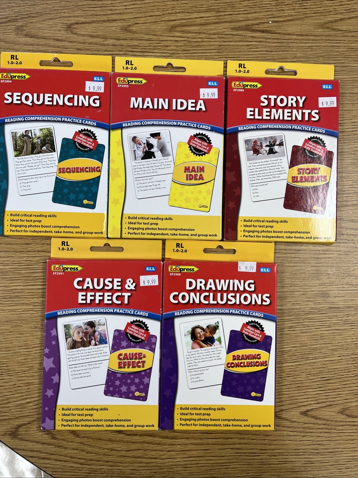 Edupress Reading Comprehension Cards RL 1.0-2.0 ELL School Practice Tutoring