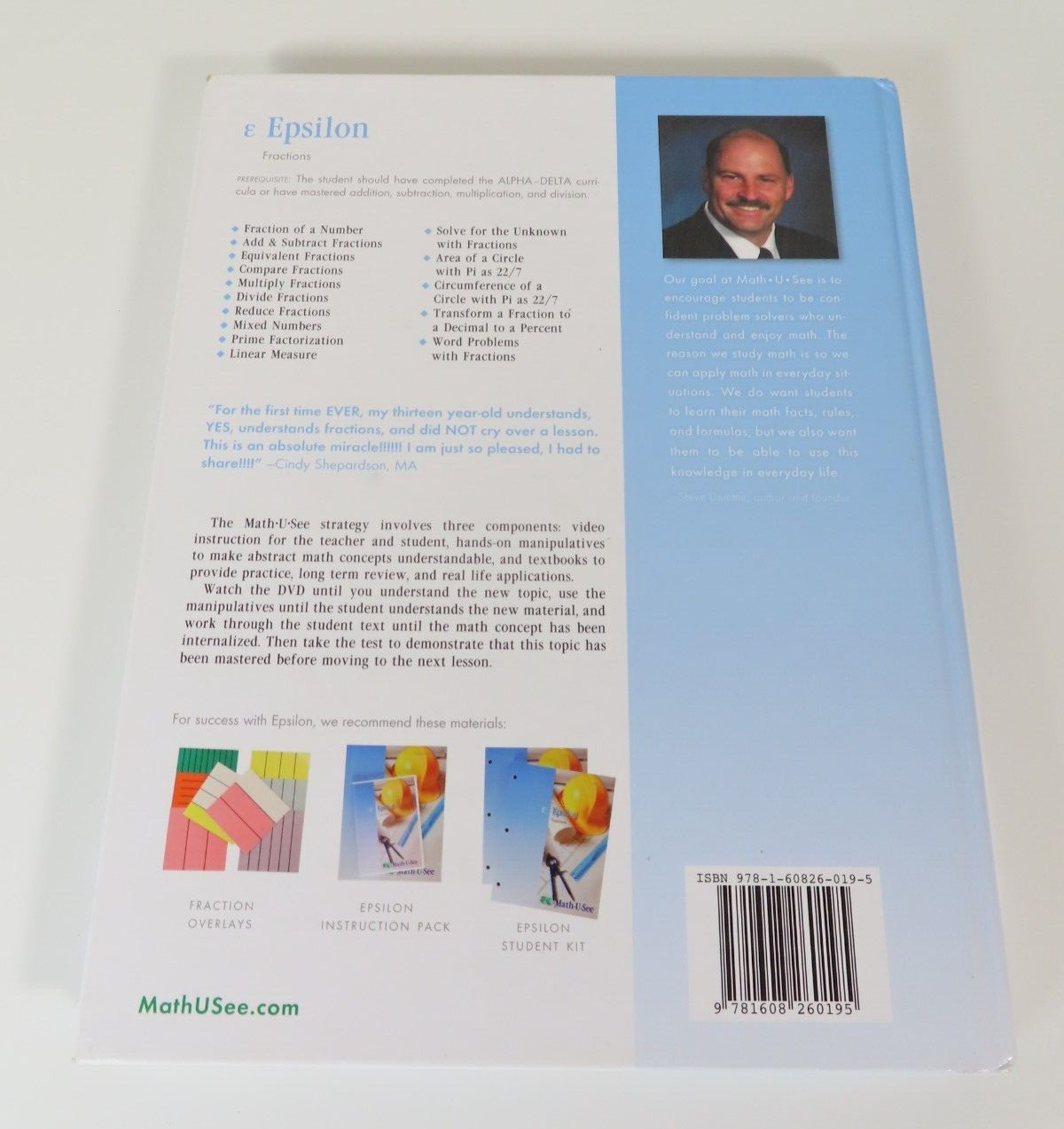 Math-U-See Epsilon Math Instruction Manual by Steven P. Demme, 2009 (Book Only)