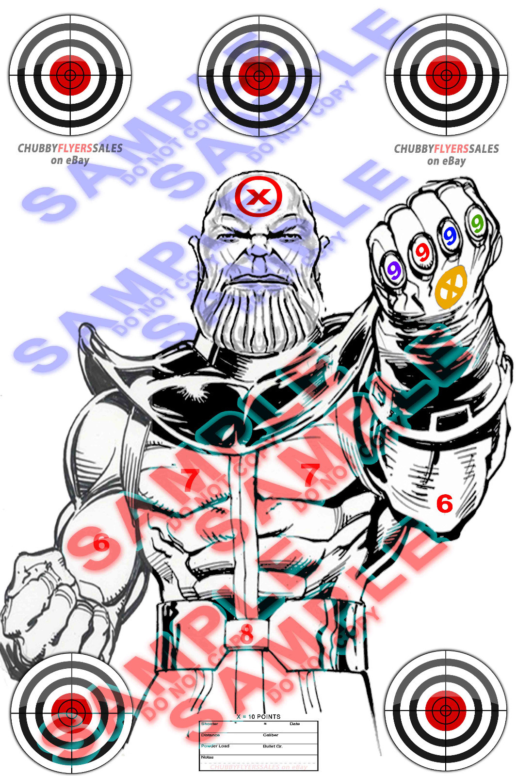 (10) RIP Thanos Infinity Cardstock Shooting Range Targets 12″ x 18″ War 2