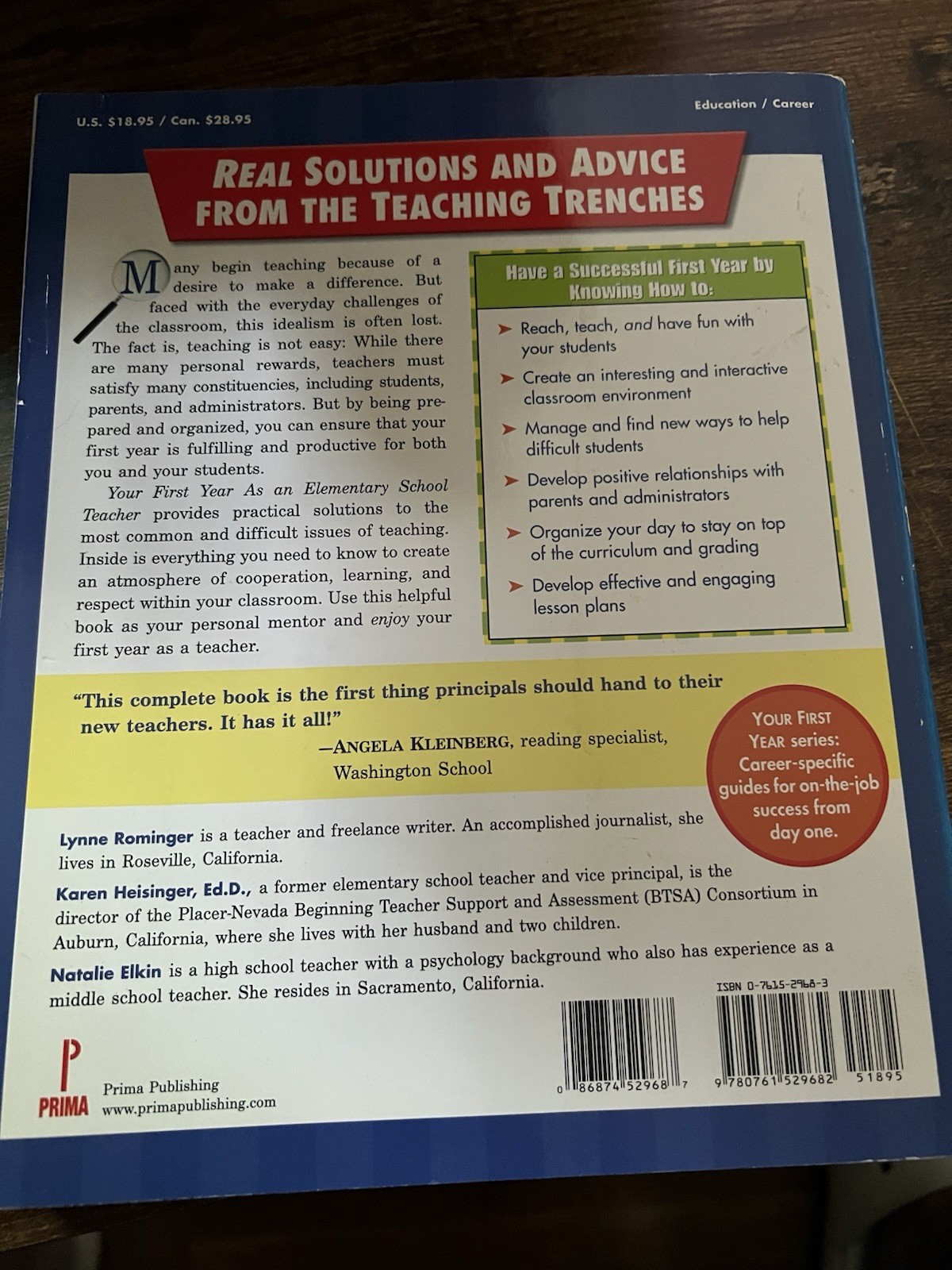 Your First Year as an Elementary School Teacher Paperback Beginner 2004 Teaching
