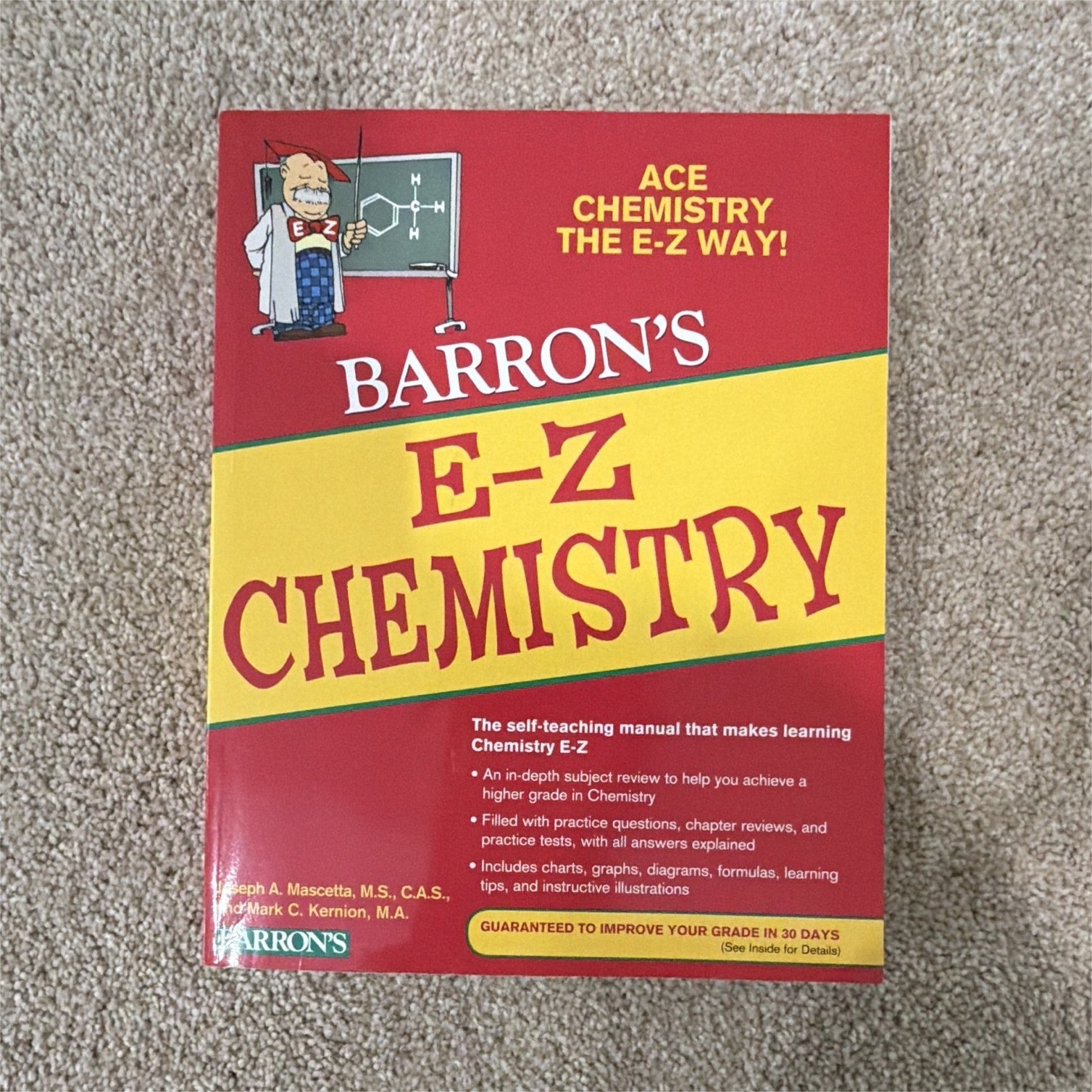 Barron’s E-Z Chemistry Study Guide Mascetta Kernion Paperback 2000 336pg